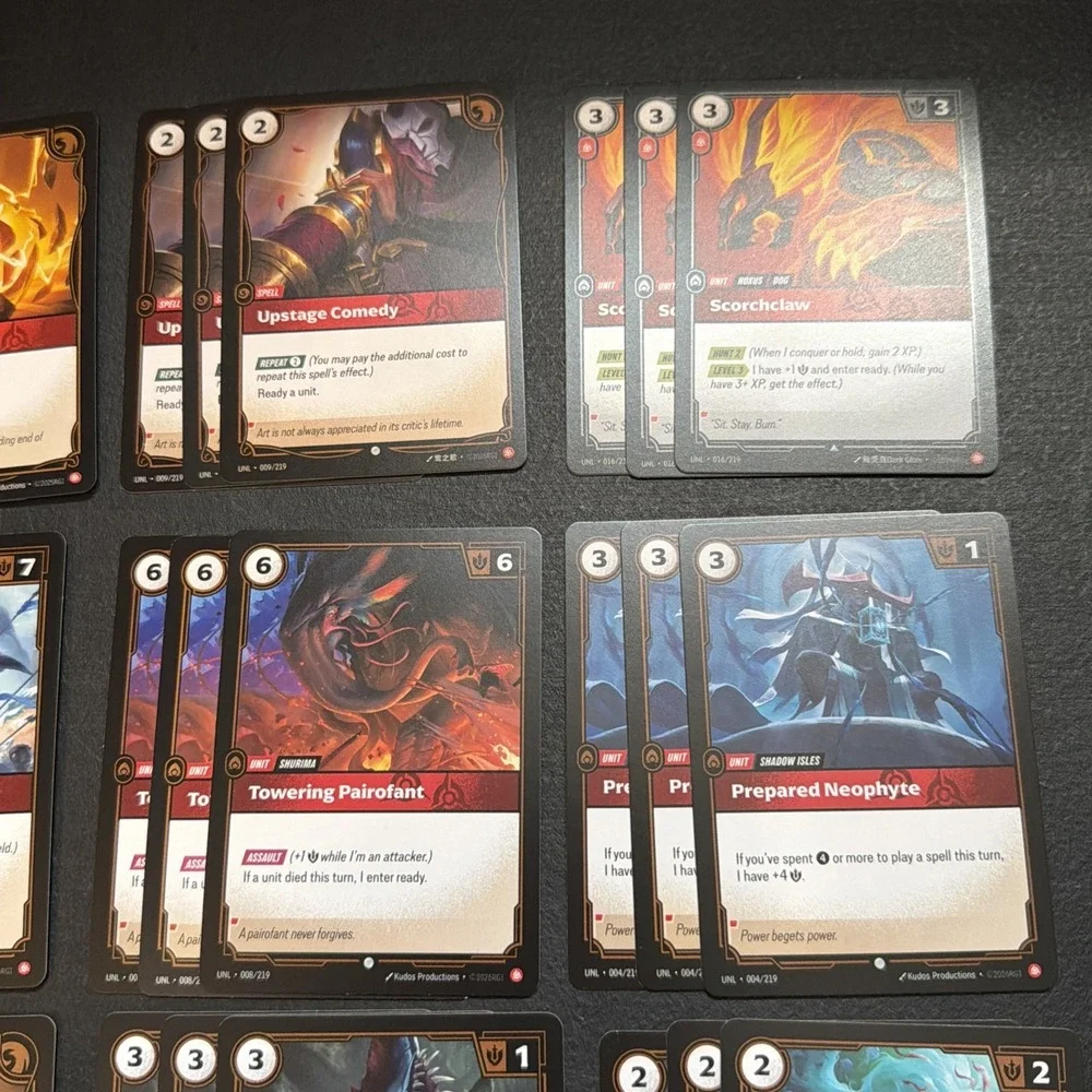 Riftbound Red Playset Lot 48 Cards Total Fury Rune UNL & SFD